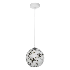 OSTARIA Suspension lumineuse verre et métal (D20 cm) Pepper Noire et he Blanc Online