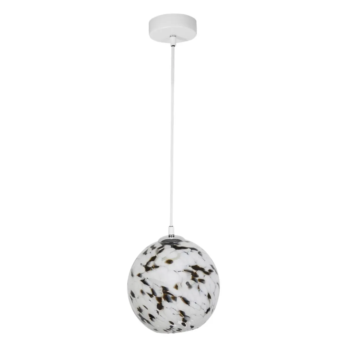 OSTARIA Suspension lumineuse verre et métal (D20 cm) Pepper Noire et he Blanc Online