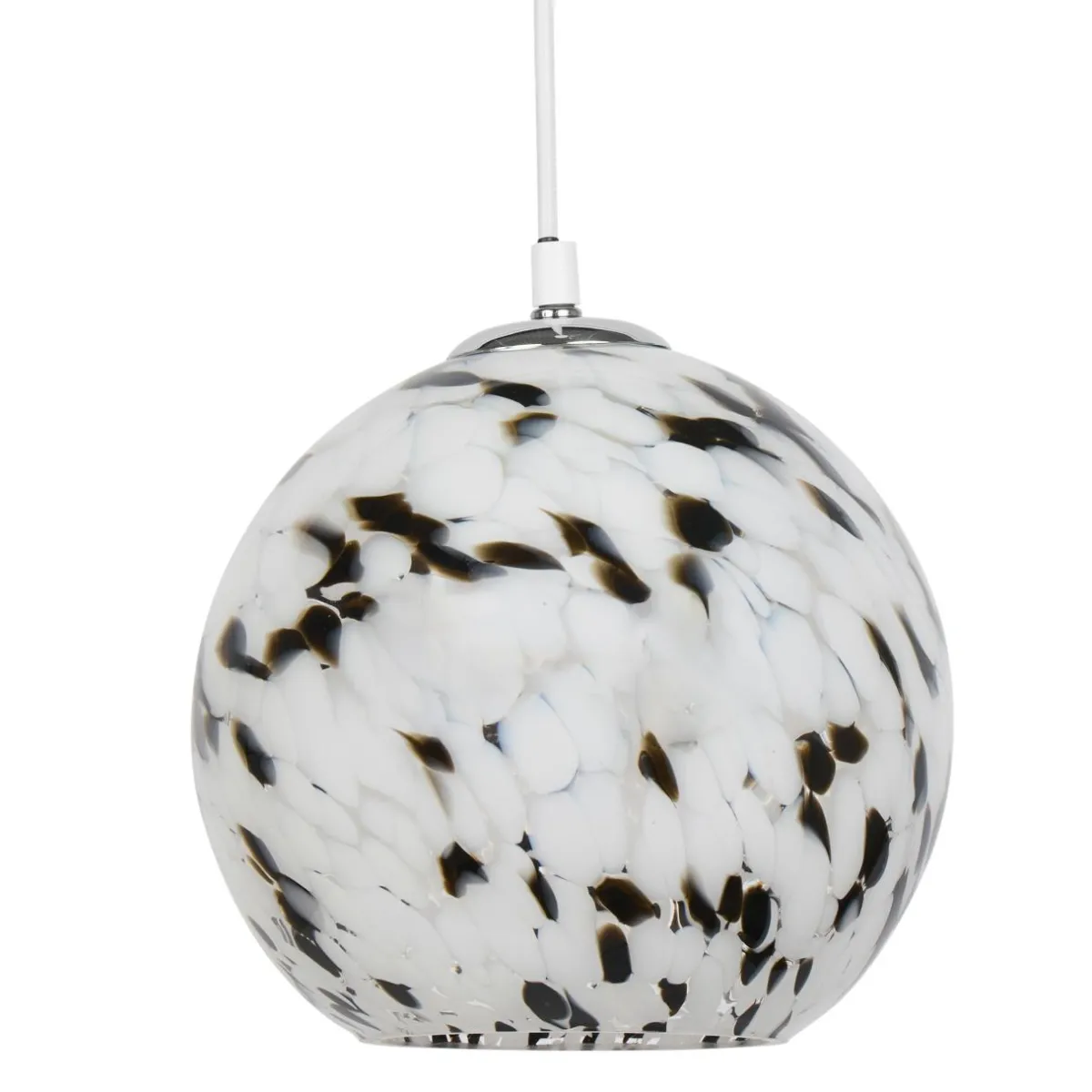 OSTARIA Suspension lumineuse verre et métal (D20 cm) Pepper Noire et he Blanc Online