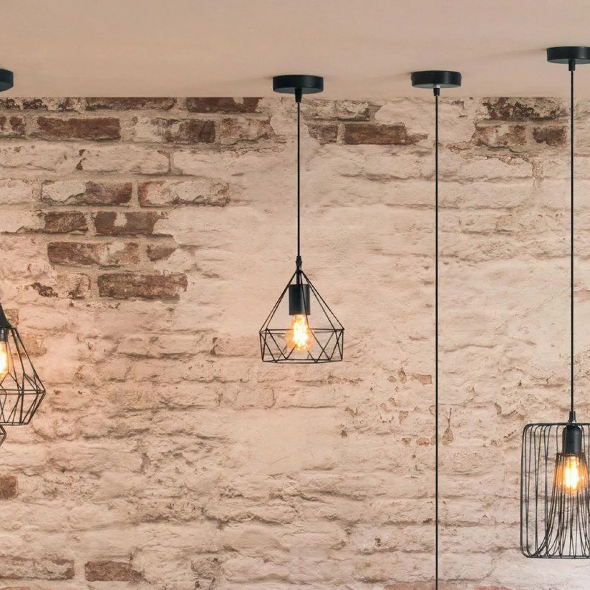 ATMOSPHERA Suspension métal (D25 cm) Diamant Noir Clearance