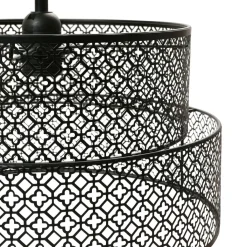 OSTARIA Suspension ronde métal marocaine (D34 cm) Gigogne Noir New