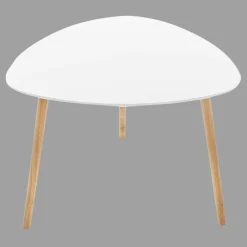 ATMOSPHERA Table à café en bois (H45 cm) Mileo Polygone he Blanc Outlet
