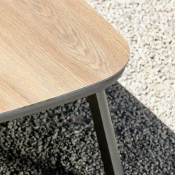 MOBELLIA Table basse de jardin carrée en aluminium Amalfi Gris Anthracite Clearance