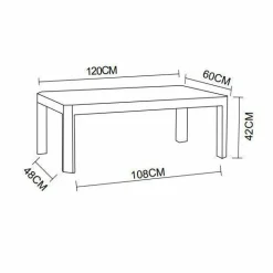 MOBELLIA Table basse de jardin rectangulaire en aluminium Ostara Blanc Clearance