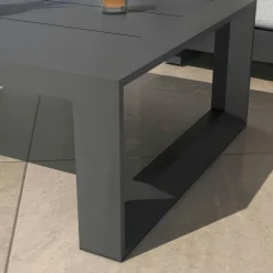 MOBELLIA Table basse de jardin rectangulaire en alumininum (94 x 72 cm) Elba Gris Anthracite