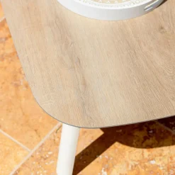 MOBELLIA Table basse de jardin rectangulaire aluminium Amalfi Blanc Clearance
