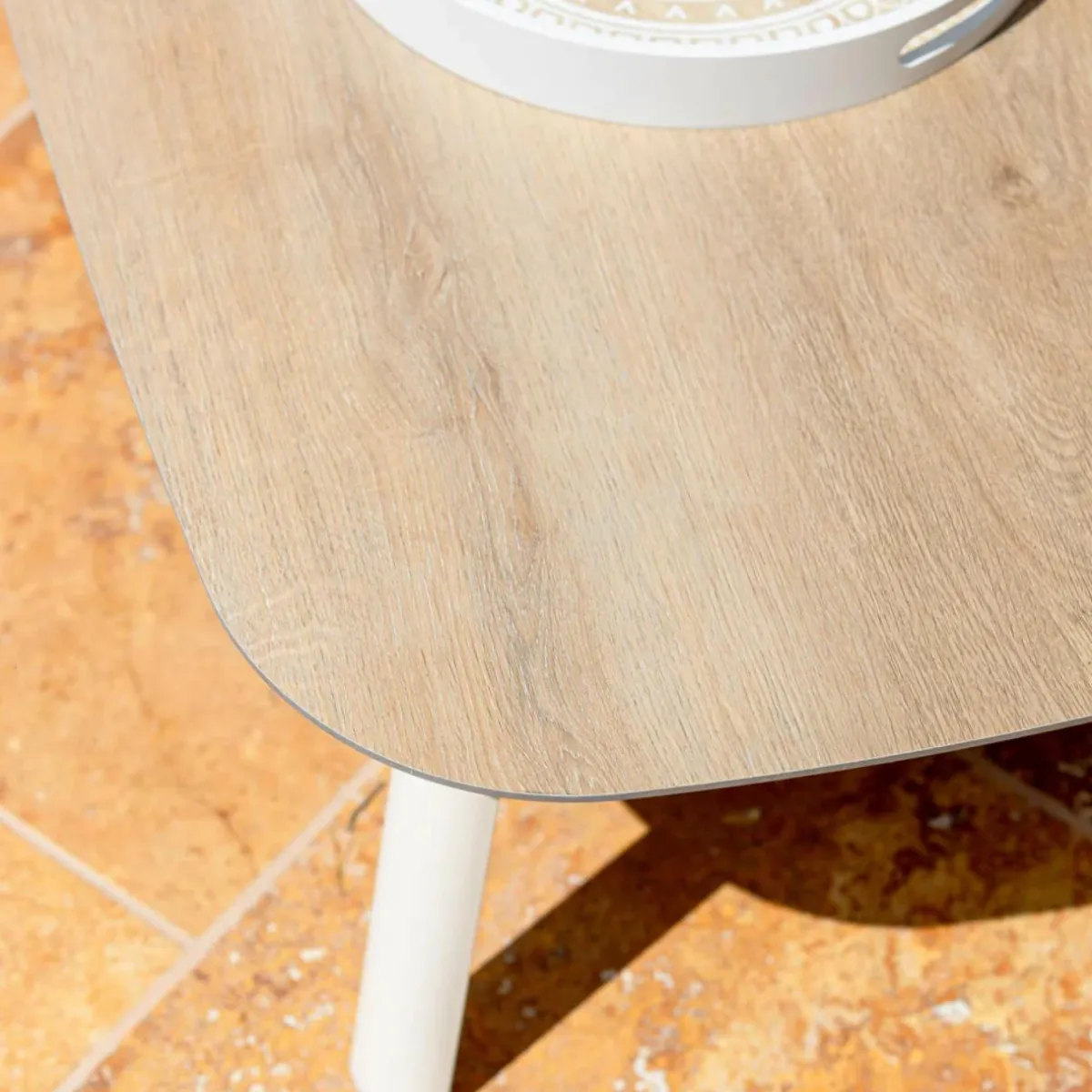MOBELLIA Table basse de jardin rectangulaire aluminium Amalfi Blanc Clearance