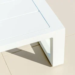MOBELLIA Table basse de jardin rectangulaire en alumininum (120 x 72 cm) Elba Blanc Discount