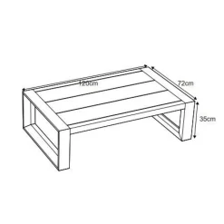 MOBELLIA Table basse de jardin rectangulaire en alumininum (120 x 72 cm) Elba Blanc Discount