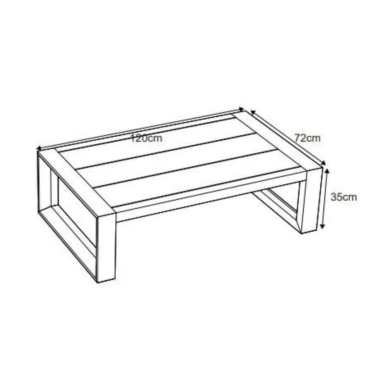 MOBELLIA Table basse de jardin rectangulaire en alumininum (120 x 72 cm) Elba Blanc Discount