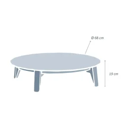 MOBELLIA Table basse de jardin ronde (D68 cm) Monte Carlo Blanc Clearance