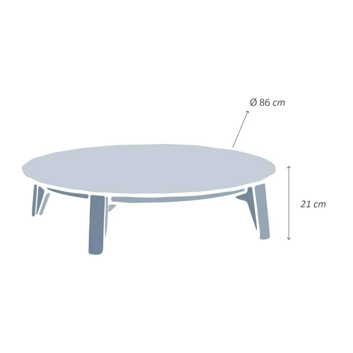 MOBELLIA Table basse de jardin ronde (D86 cm) Monte Carlo Gris Anthracite Best