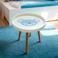 EMINZA Table basse enfant bois (D30 cm) Koala Bleu Discount