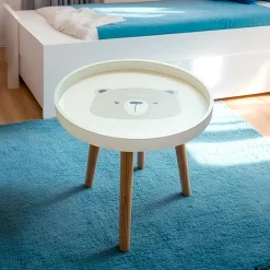 EMINZA Table basse enfant bois (D33 cm) Ourson Marron Discount