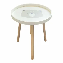 EMINZA Table basse enfant bois (D33 cm) Ourson Marron Discount