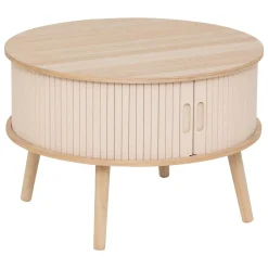 Atmosphera, cru017dateur d'intu017drieur Table basse ronde en bois (H40 cm) Nysos Crème Beige Online