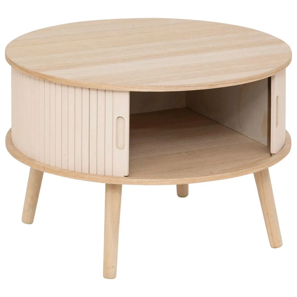 Atmosphera, cru017dateur d'intu017drieur Table basse ronde en bois (H40 cm) Nysos Crème Beige Online