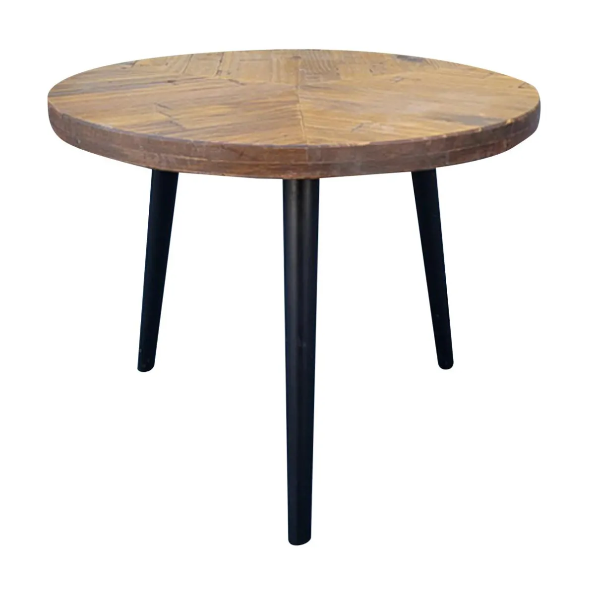 EMINZA Table basse ronde en (H40 cm) Davao Noir et marron Bois Outlet