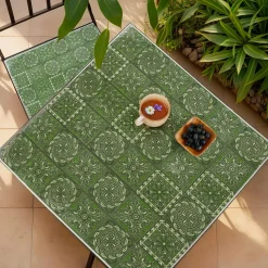 EMINZA Table bistrot carrée fixe en mosaïque (58 x 58 cm) Aveiro Gris et olive Vert Online