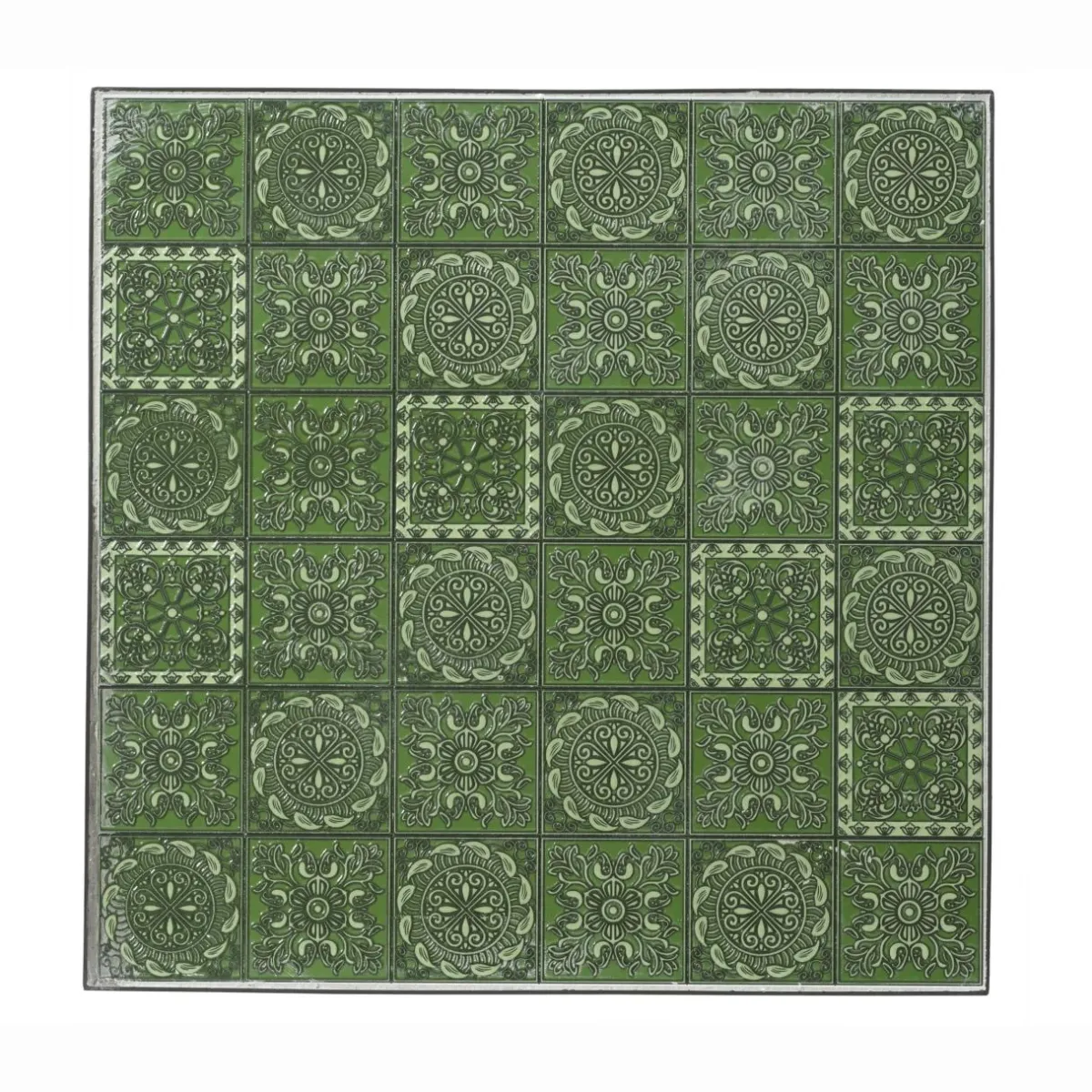 EMINZA Table bistrot carrée fixe en mosaïque (58 x 58 cm) Aveiro Gris et olive Vert Online