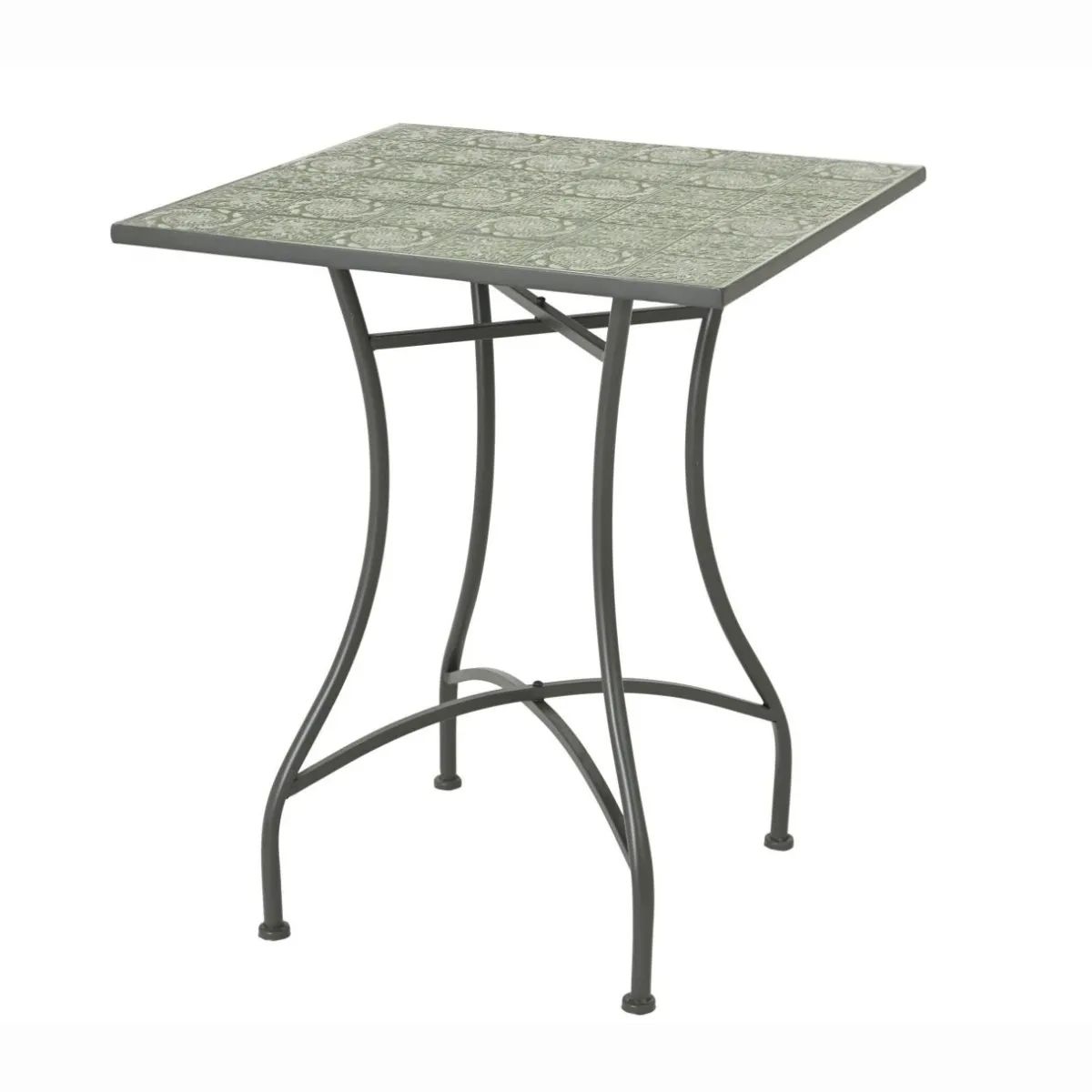 EMINZA Table bistrot carrée fixe en mosaïque (58 x 58 cm) Aveiro Gris et olive Vert Online