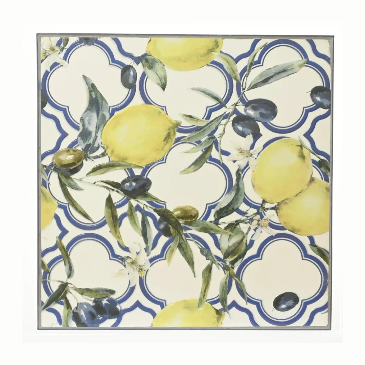 EMINZA Table bistrot carrée pliable en mosaïque (58 x 58 cm) Sorrento Bleu Hot