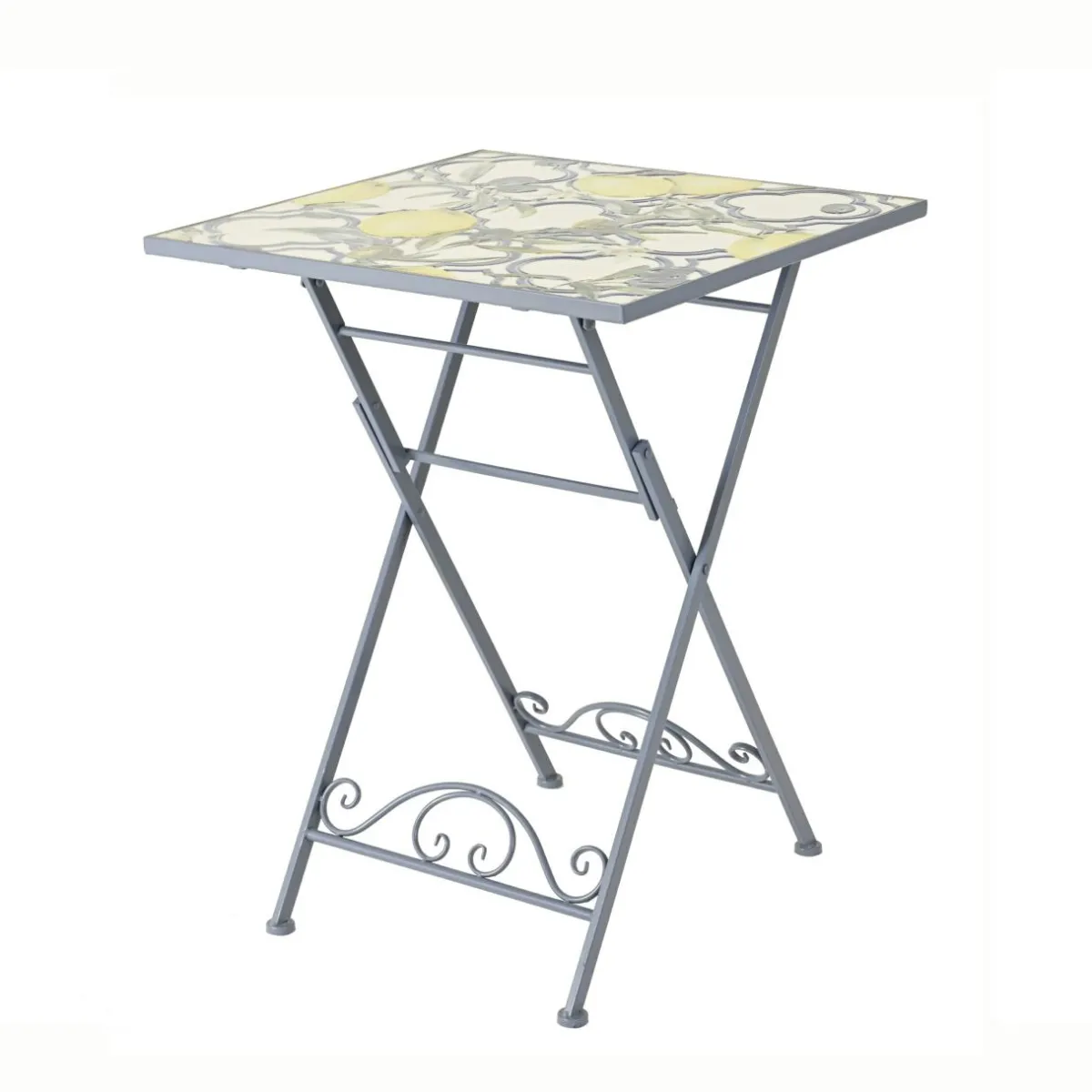 EMINZA Table bistrot carrée pliable en mosaïque (58 x 58 cm) Sorrento Bleu Hot
