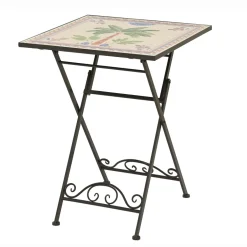 EMINZA Table bistrot carrée pliable en mosaïque (58 x 58 cm) Havana Brun Marron Discount