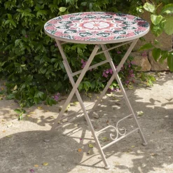 #N/A Table bistrot mosaïque Narbonne et rose Taupe Sale
