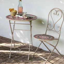 #N/A Table bistrot mosaïque Narbonne et rose Taupe Sale