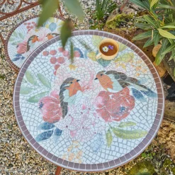 #N/A Table bistrot ronde en mosaïque Aberdeen Marron Hot