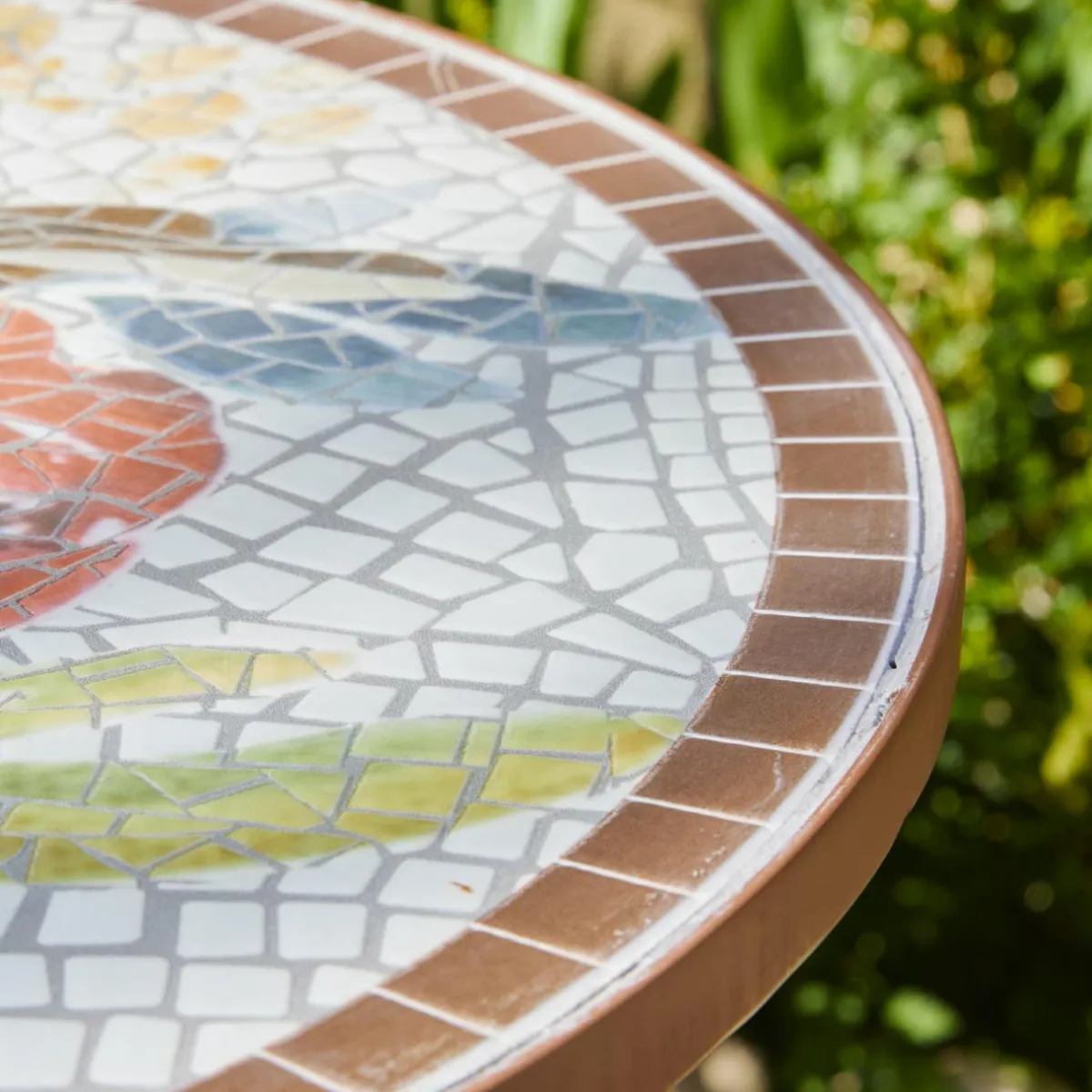 #N/A Table bistrot ronde en mosaïque Aberdeen Marron Hot