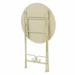 #N/A Table bistrot ronde pliable en mosaïque (D58 cm) Genève Crème Beige