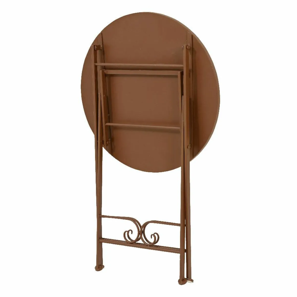 #N/A Table bistrot ronde pliable en mosaïque (D58 cm) Lyon Marron
