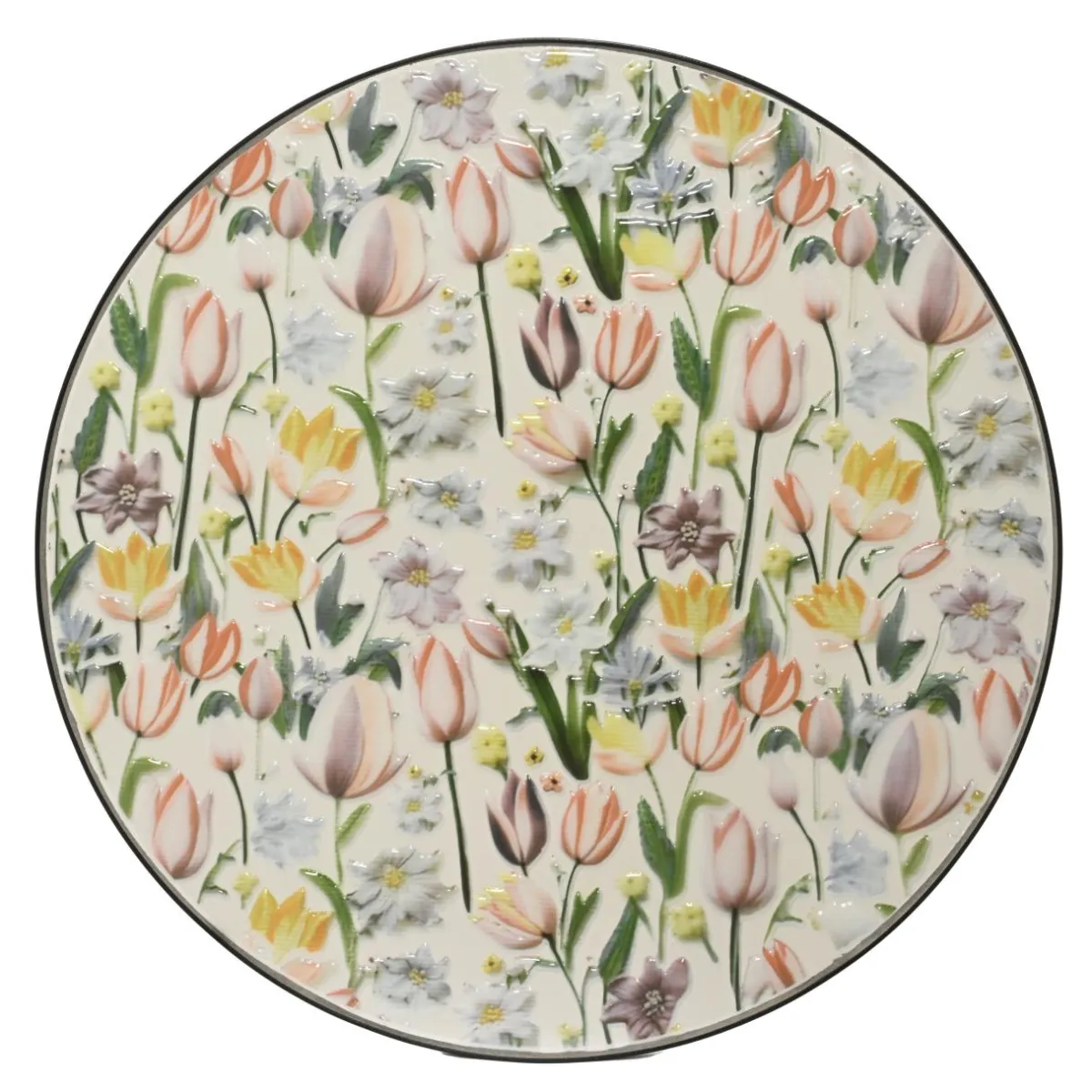 EMINZA Table bistrot ronde pliable en faïence (D58 cm) Lisse Pastel Multicolore Sale