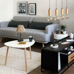 ATMOSPHERA Table coffre en bois (H45 cm) Shiro he Blanc New