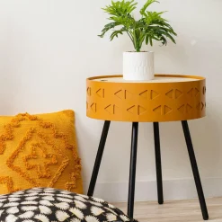 ATMOSPHERA Table coffre en bois (H45 cm) Shiro Jaune moutarde Sale