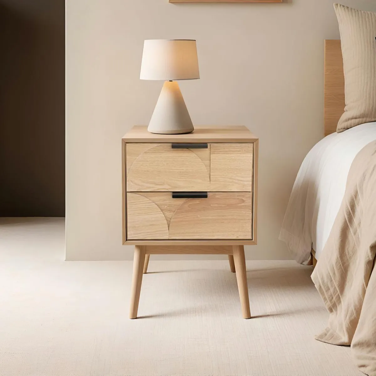 EMINZA Table d'appoint (H60 cm) Double Hanoï Naturel Bois Online