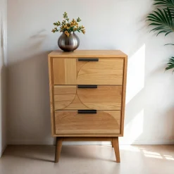 EMINZA Table d'appoint en (H65 cm) Hanoï Naturel Bois Hot
