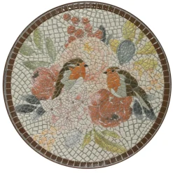 EMINZA Table d'appoint ronde en mosaïque (H46 x D39 cm) Aberdeen Marron Best