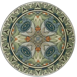 EMINZA Table d'appoint ronde en mosaïque (H46 x D39 cm) Cancùn Vert sauge Discount