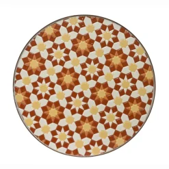 EMINZA Table d'appoint ronde en mosaïque (H46 x D39 cm) Madrid Marron