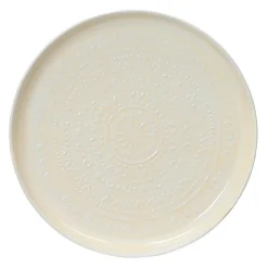 #N/A Table d'appoint ronde (H43 cm) Plateau émaillé Crème Beige Clearance