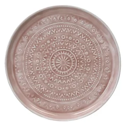 #N/A Table d'appoint ronde (H43 cm) Plateau émaillé pâle Rose Sale