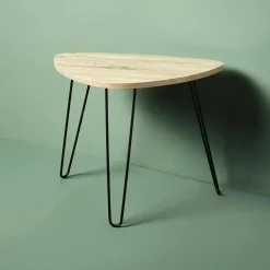 OSTARIA Table d'appoint tripode et métal (H40 cm) Gigogne Bois Clearance