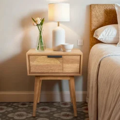 EMINZA Table de chevet (H58 cm) Hanoï Naturel Bois Sale