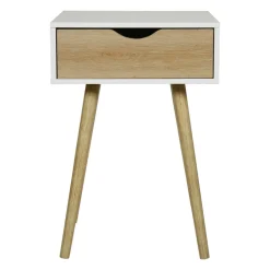 OSTARIA Table de chevet bois (H50 cm) Modern he Blanc Hot