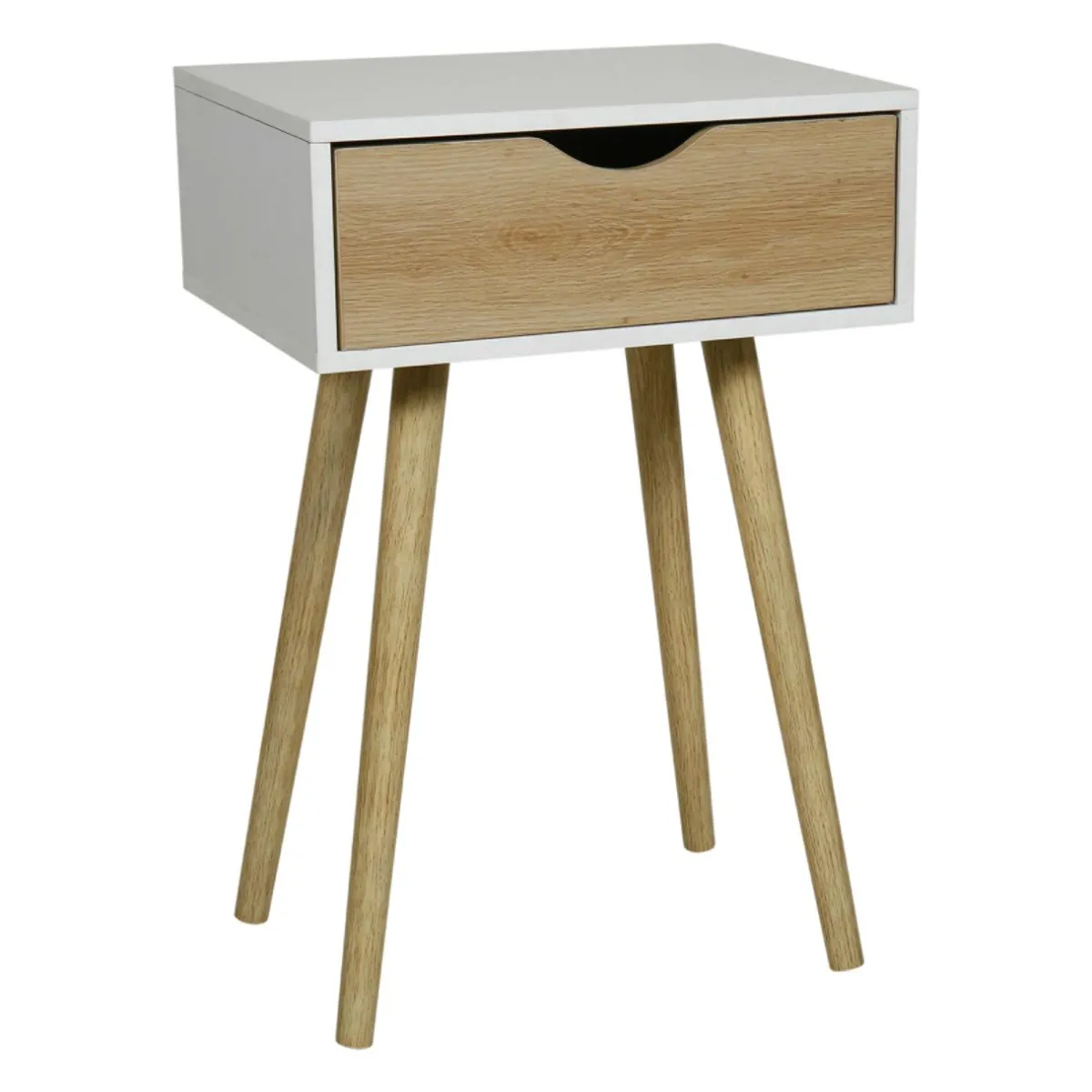 OSTARIA Table de chevet bois (H50 cm) Modern he Blanc Hot