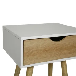OSTARIA Table de chevet bois (H50 cm) Modern he Blanc Hot