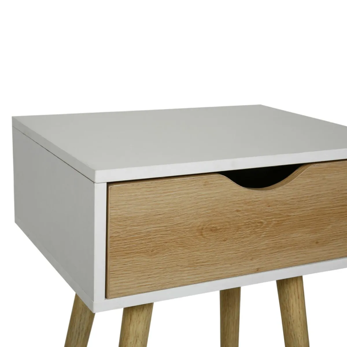 OSTARIA Table de chevet bois (H50 cm) Modern he Blanc Hot